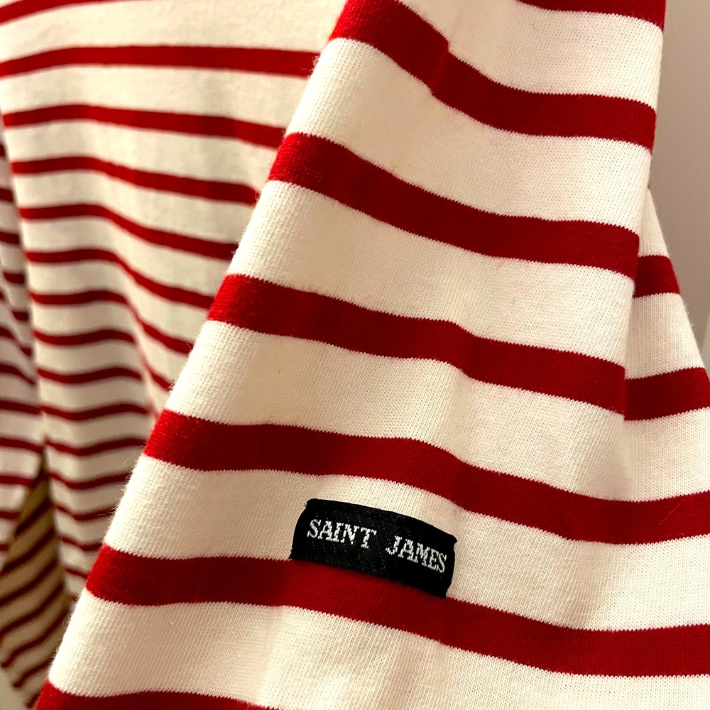 SAINT JAMES Authentic Breton Long Sleeves T-Shirt - Red&White M doen KULE style - Picture 10 of 12